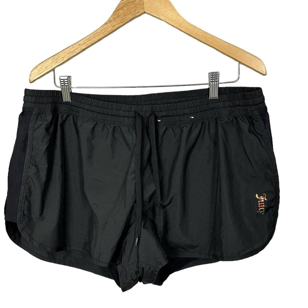 Juicy Couture Black Nylon Mesh Athletic Running Casual Shorts Size XXL